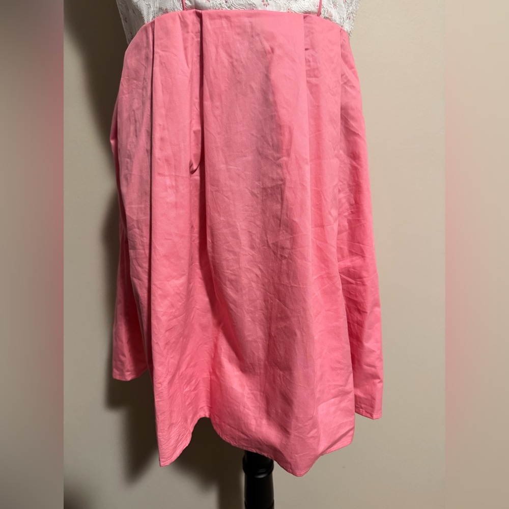 NWT Scarlet Darkness Pink and White Square Neckline Floral Dress size large - Picture 10 of 12